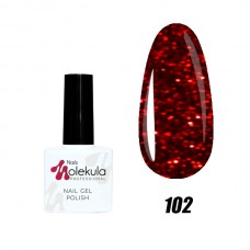 Гель-лак Nails Molekula Gel Polish №102 Темно червоне мерехтіння 11ml
