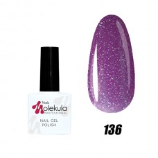 Гель-лак Nails Molekula Gel Polish №136 Малиновый с голографическими блестками 11ml