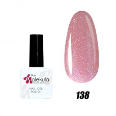 Гель-лак Nails Molekula Gel Polish №138 Рожевий з голографічними блискітками 11ml