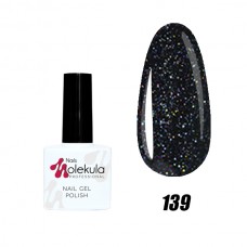 Гель-лак Nails Molekula Gel Polish №139 Чорний з голографічними блискітками 11ml